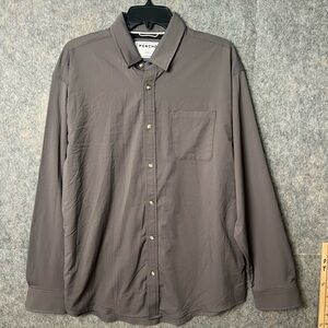 Poncho Outdoors Men's Large The Undertow Performance brown button down Shirt